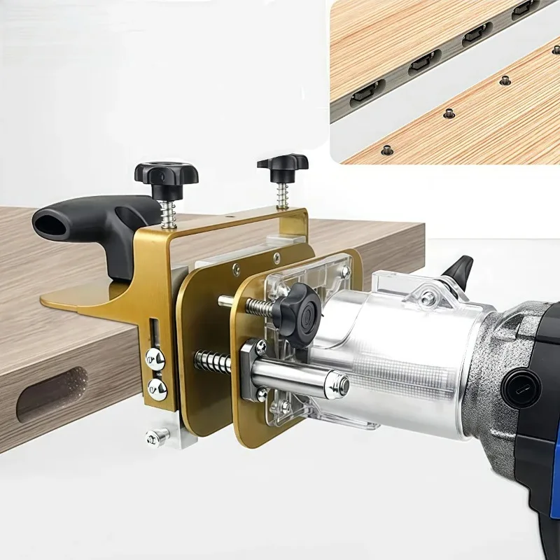 Aluminum Alloy Router Mortising Jig Adjustable Slotting Locator Compact Woodworking Positioning Hand Tool