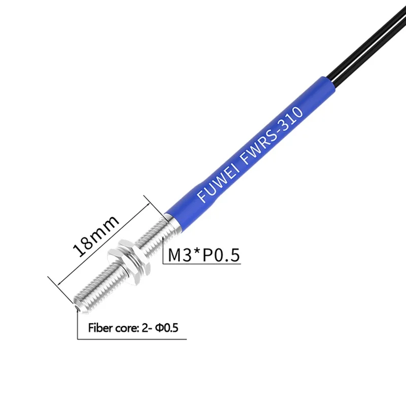 FUWEI FWRS-310 M3 Fiber Optic Sensor Probe Bending Resistance Optical Sensor R15 Diffuse Reflection Type