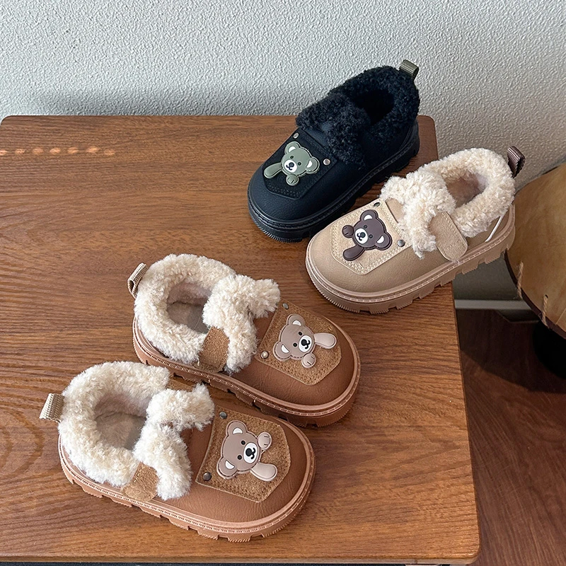 

Children Casual Cotton Shoes for Girls 2025 Winter New Fashion Korean Style Soft Bottom Anti-slippery Versatile Cute Warm Shoes