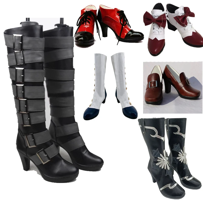 

Butler Anime Ciel Boots Cosplay Grell under taker Shoes Halloween Red Teacup Carnival Party