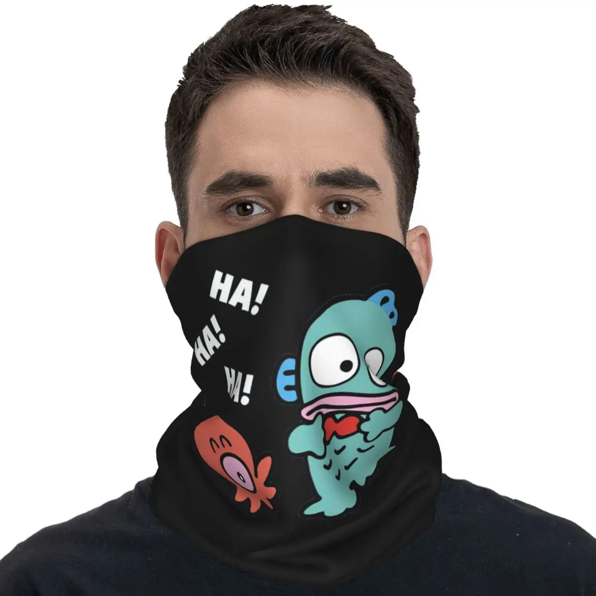 Hangyodon With Friend Ha Ha Ha Bandana Fashion Bicycle Mask Hiking Camping Anti-UV Balaclava Graphic Soft Warm Tactical Mask