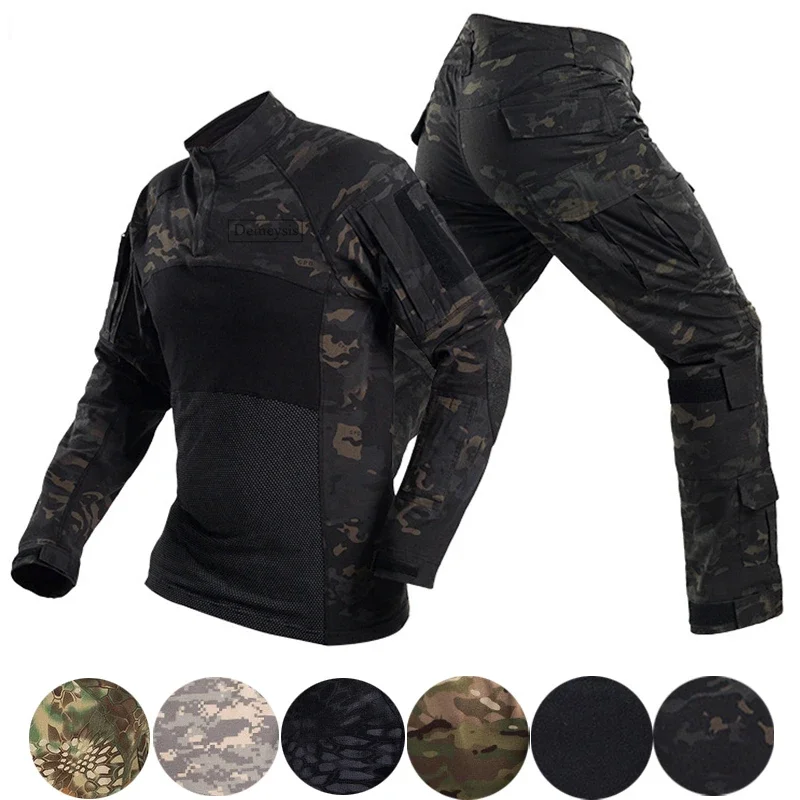 

Tactical Combat Uniform Shirt + Pants Set BDU Outdoor Hunting Paintball Airsoft Cs Game Suit Clothing