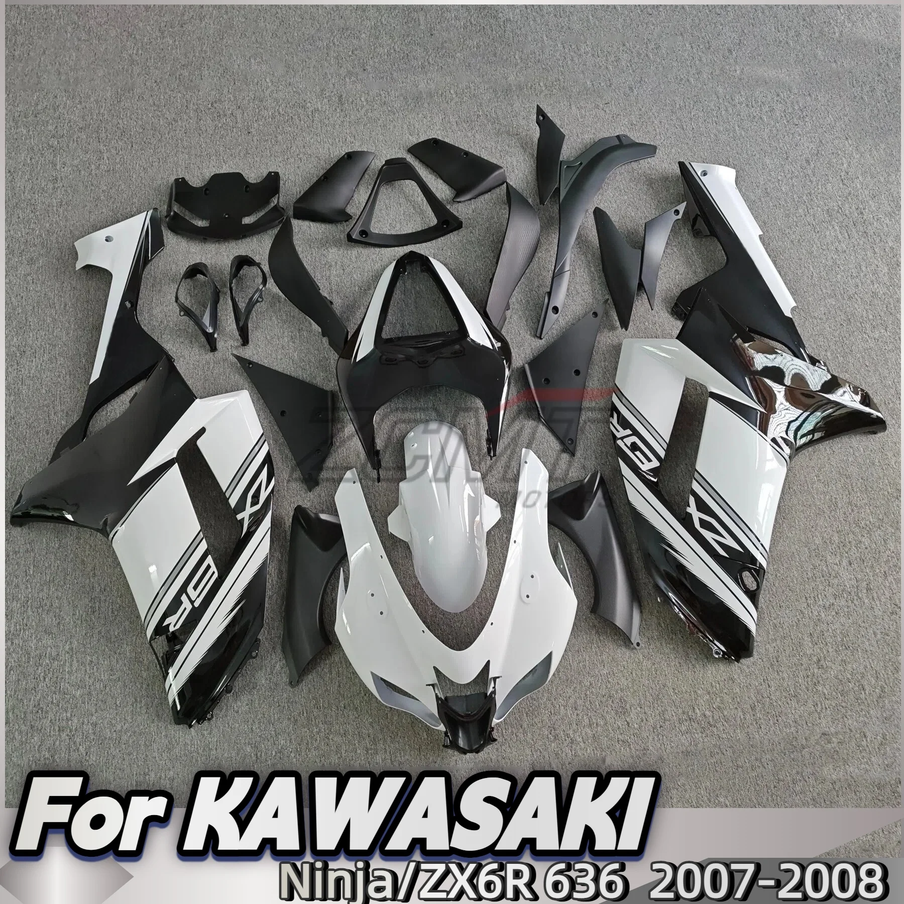 

For Kawasaki Ninja 636 ZX-6R 2007 2008 Motorcycle ABS Plastic Body Panel Fairings ZX6R 07 08 Sportbike Fairing Kit