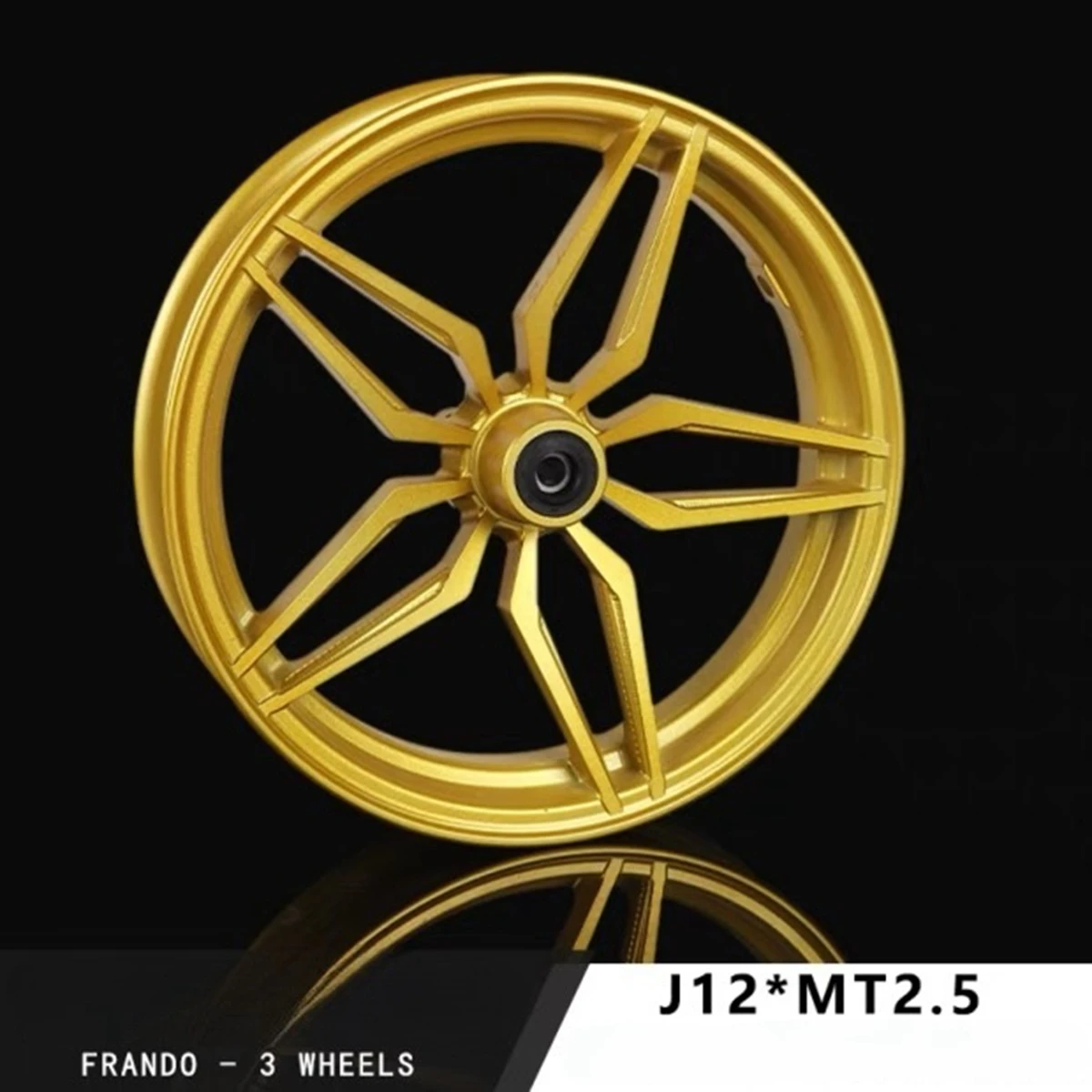 12*2.5In CNC Aluminum Hub Front Wheel Rims 3 and 5Hole 70mm Pitch Universal For Yamaha BWS RSZ M3 M5 Niu N1S/U+ E-scooter Modify 