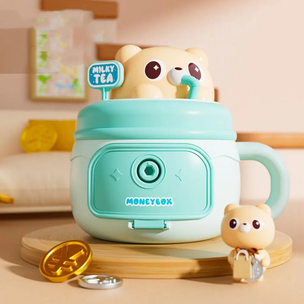 Резервуар для хранения чашки с имитацией медведя, дизайн животного, органайзер для денег большой емкости, открывающийся резервуар для экономии, горшок для хранения денег
