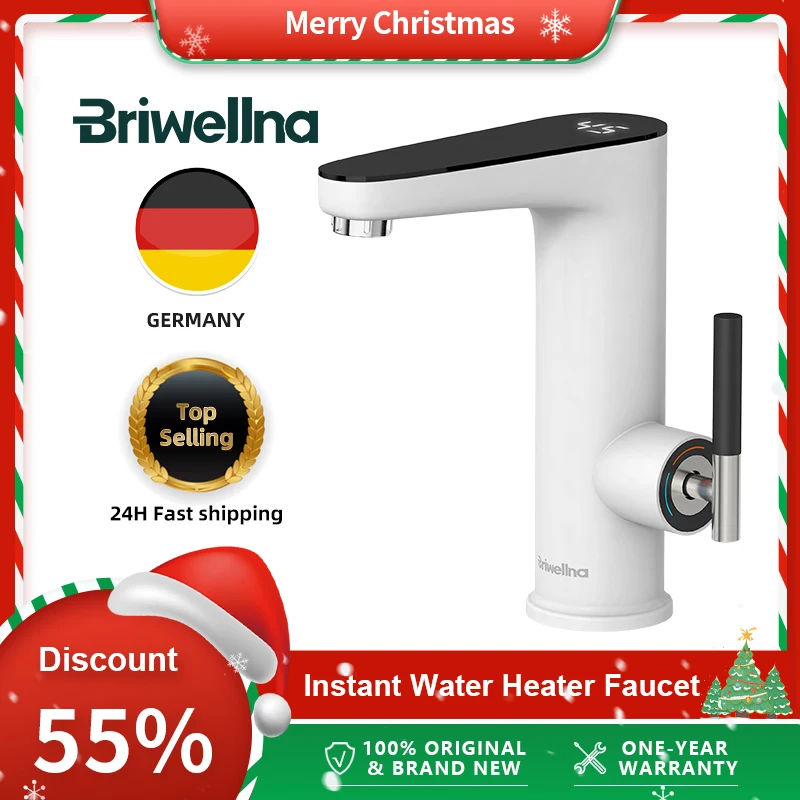 Briwellna Electric Water Heater 220V Kitchen Faucet Tankless Geysers Faucet Heater Heating Tap Instantaneous Heaters Robinet