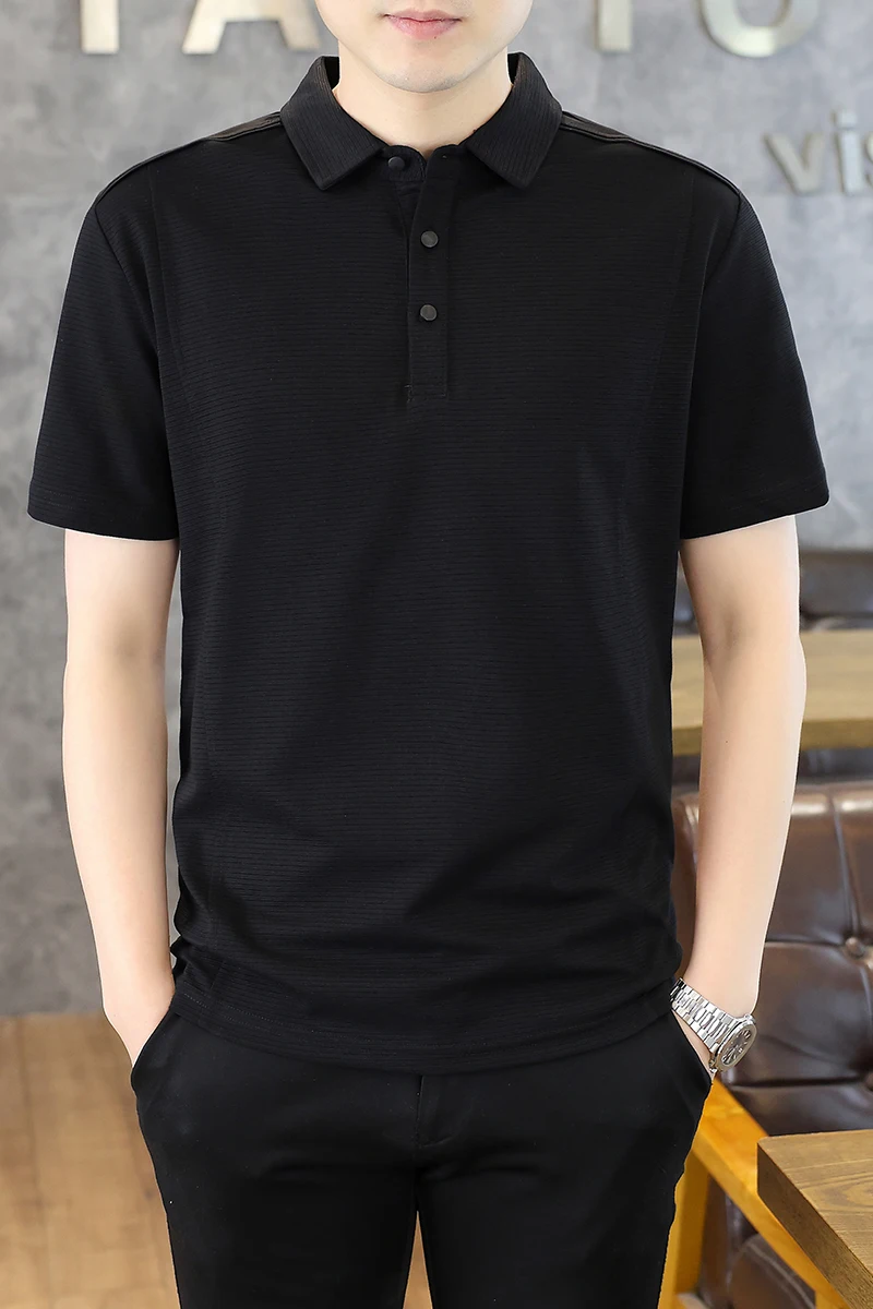 2026 Summer Men's Luxury Casual Solid Collar Polo Shirt Short Sleeve T-Shirt - Simple and Versatile Design
