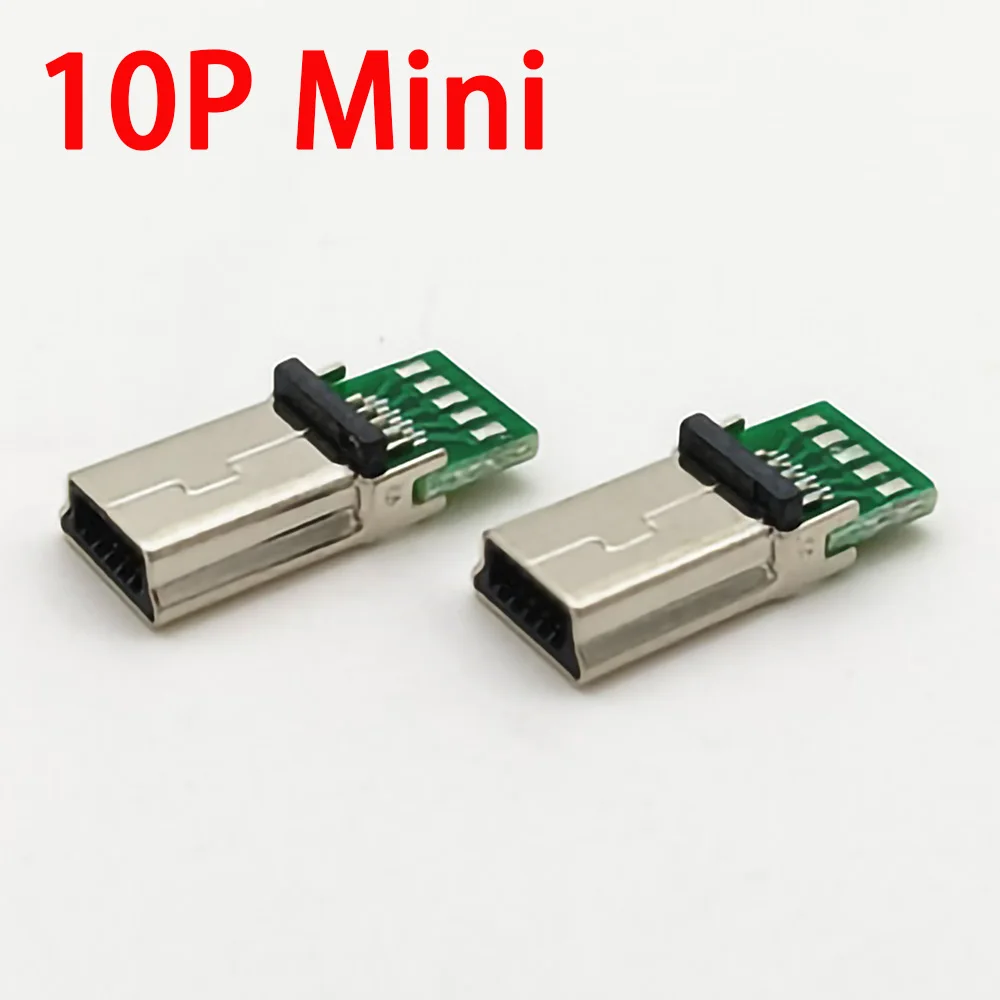 5 10-pinowe złącze Mini USB Adapter ładowania z płytką PC 10-pinowe złącze Mini USB męskie Mini USB Wtyczki kabla danych