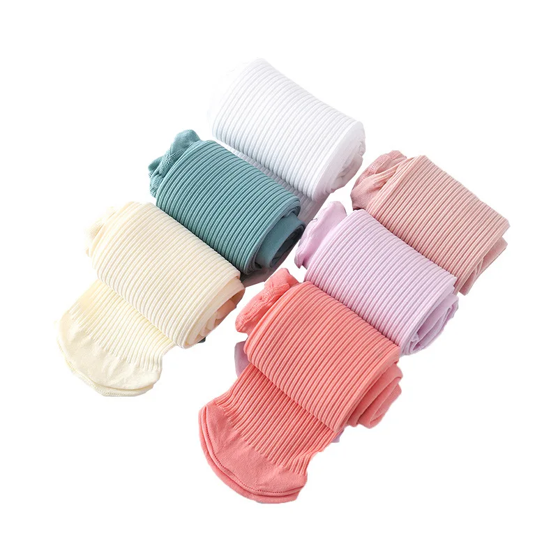 Summer Kids Toddler Baby Girls Tights Thin Velvet High Stretch Candy Colors Children Pantyhose Girl Dance Soft Cotton Stockings