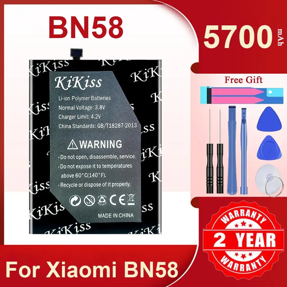 

Kikiss 5700Mah BN58 Replacement Battery For Xiaomi