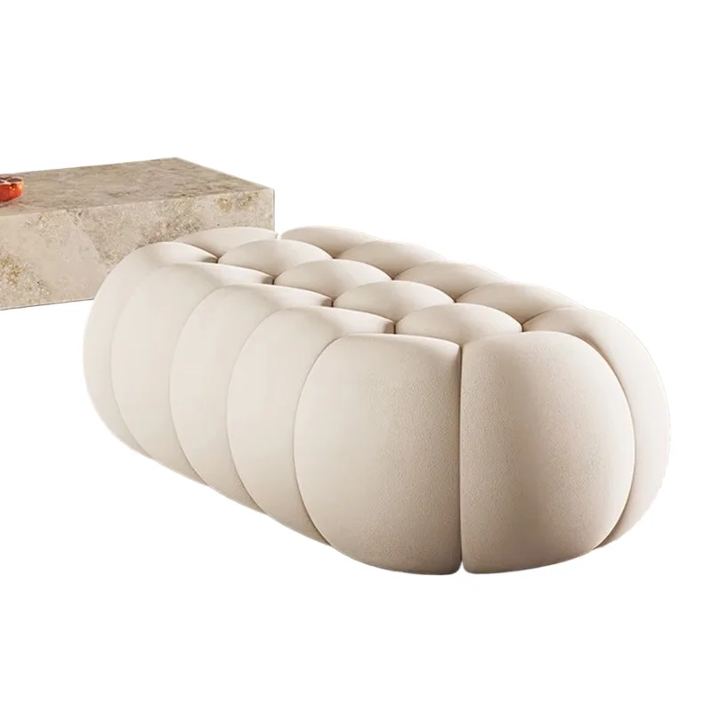 

Home Furniture Velvet Footstool Oval Footstool Nordic Living Room Bench Seat Shop Sofa Footstool