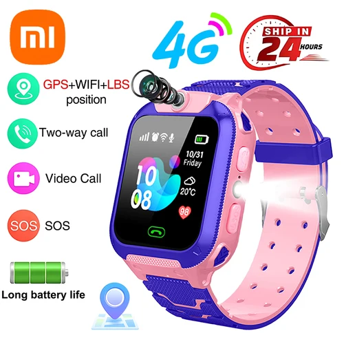 Xiaomi niños 4G reloj inteligente SOS ubicación GPS tarjeta Sim llamada niño reloj inteligente cámara impermeable niños niña regalo para Ios Android nuevo