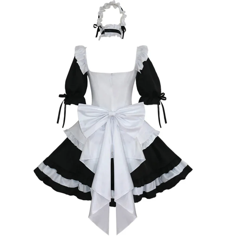 Costume cosplay anime cameriera lolita vestito nero bianco cameriera cameriere grembiule abiti uniformi ragazze donne costumi di scena festa