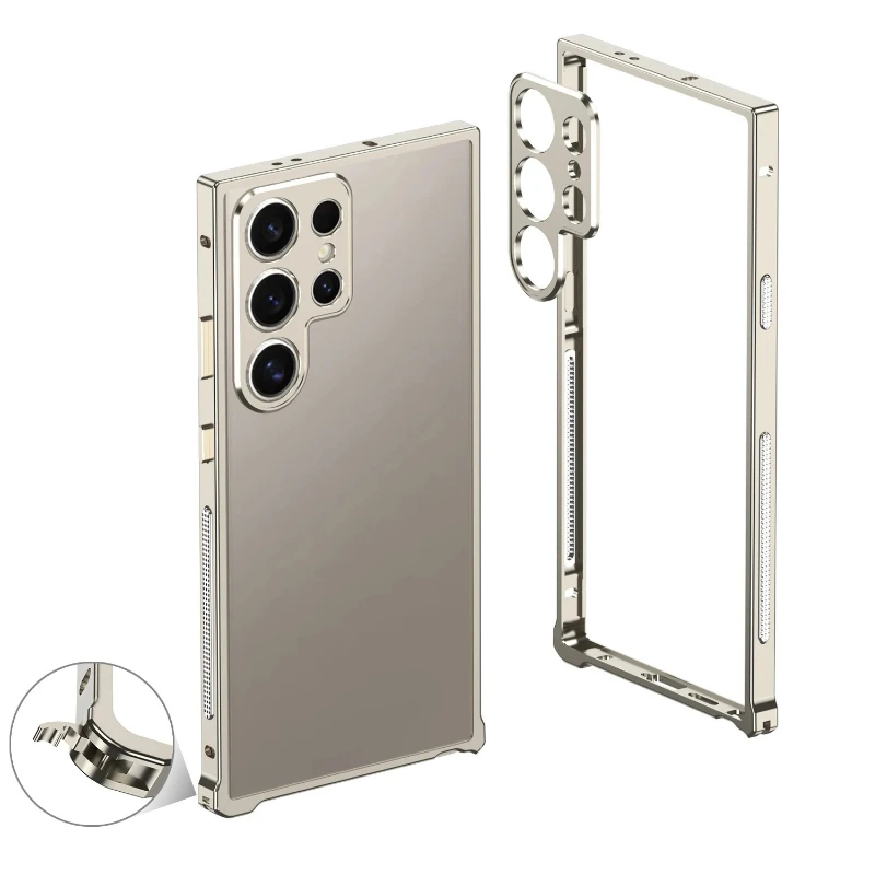Für Samsung Galaxy S26 Ultra S25 S24 S23 Ultra Mit Kameraschutz-Abdeckung Stoßfeste Wärmeableitende Metallrahmen-Handyhülle