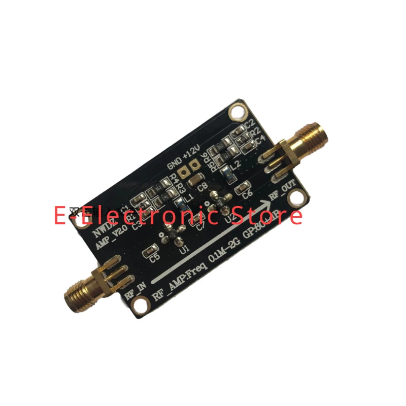 Electronic RF Broadband Amplifier Low Noise Amplifier LNA 0.1M-2G Gain 60dB Two-stage Amplification