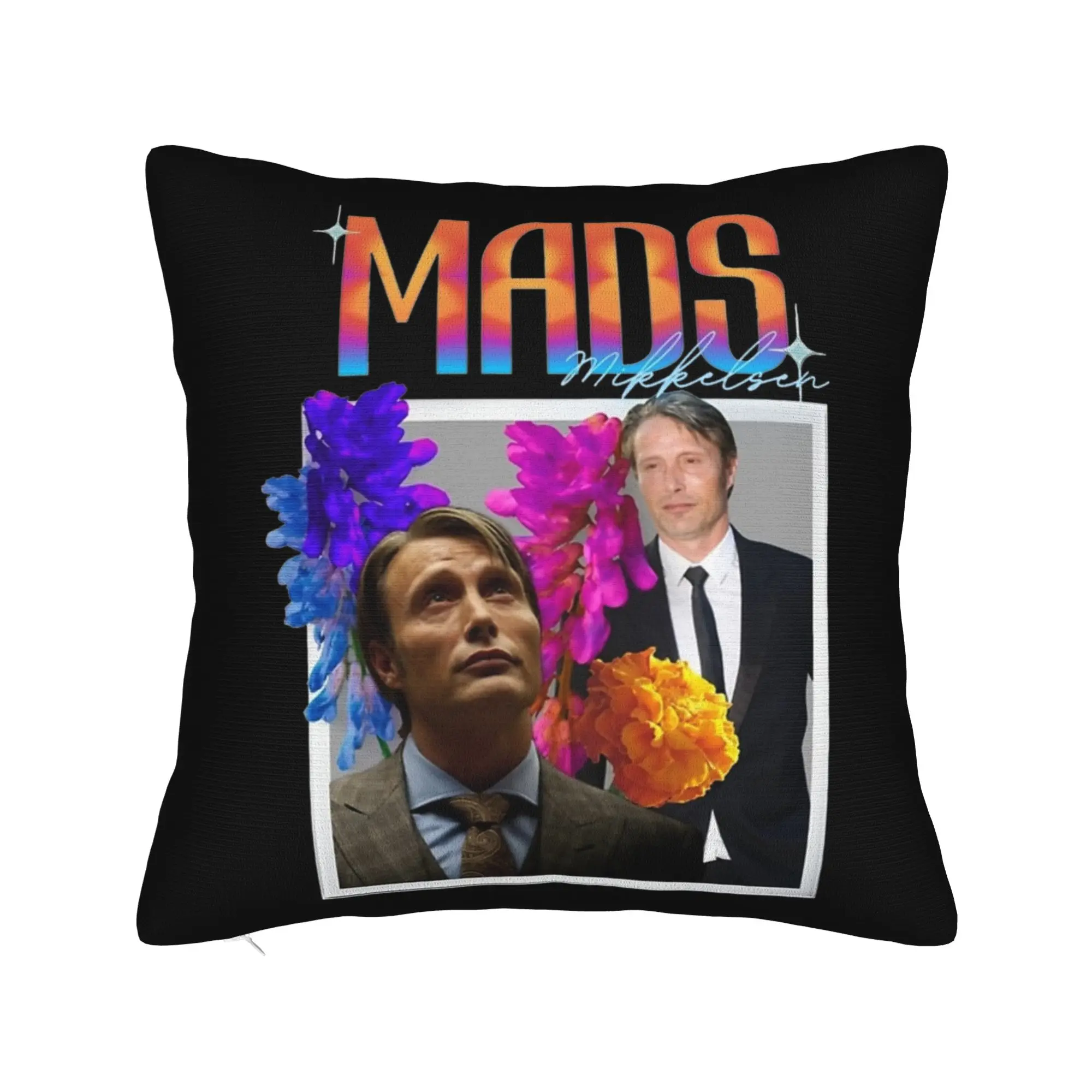 Mads Mikkelsen Actor Pillowcase Soft Cushion Cover Decorative  Throw Pillow Case Cover Home Square