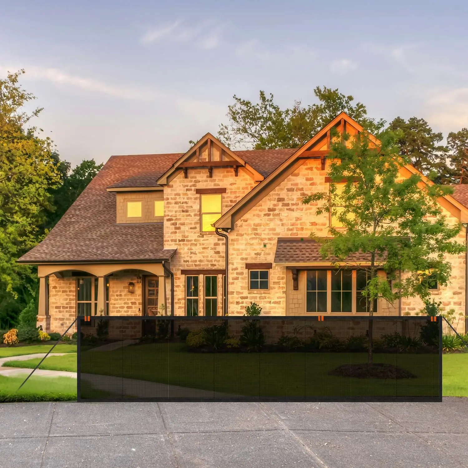 Malla portátil para puerta de valla de red de entrada para barrera al aire libre en patio trasero, detiene bolas y perros