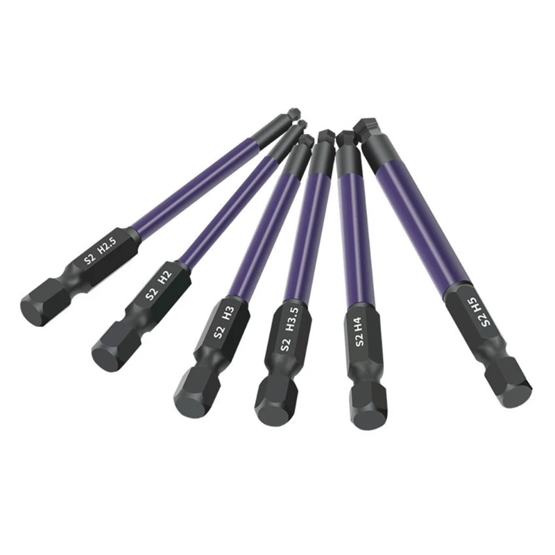 L69A 13Pcs Ball Screw Driver Bit Ball End End Set 2/2.5/3/3.5/4/5/6/7/8/9/10/12mm Screw Driver Bit Set