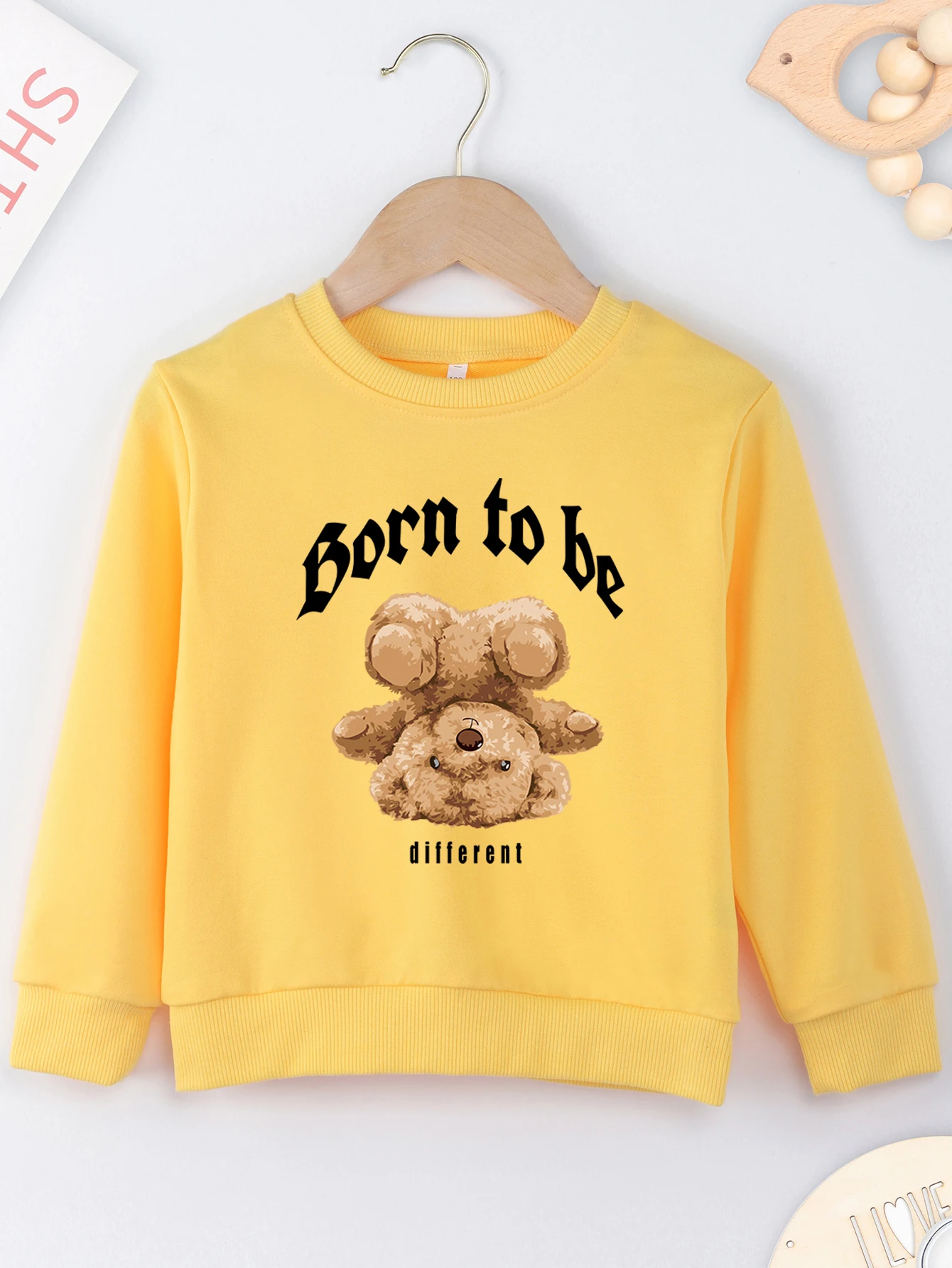 Inverted teddy bear  Printed trendy style for boys and girls, comfortable and warm in autumn and winter Sweater