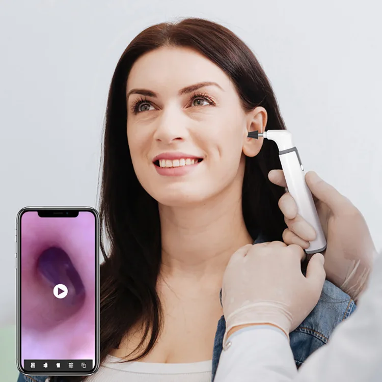 Wireless Otoscope Ear Camera 3.9mm 720P HD WiFi Ear Scope with 6 LED Lights for Kids and Adults Support Android and iPhone