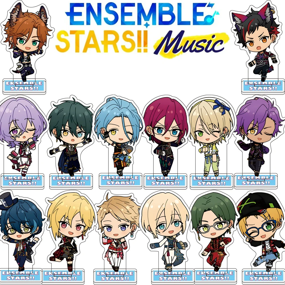 Cute Anime Ensemble Stars Figure Keychain Hakaze Kaoru Cosplay Acrylic Keychain Stand 10Cm Accessory Friend Gift