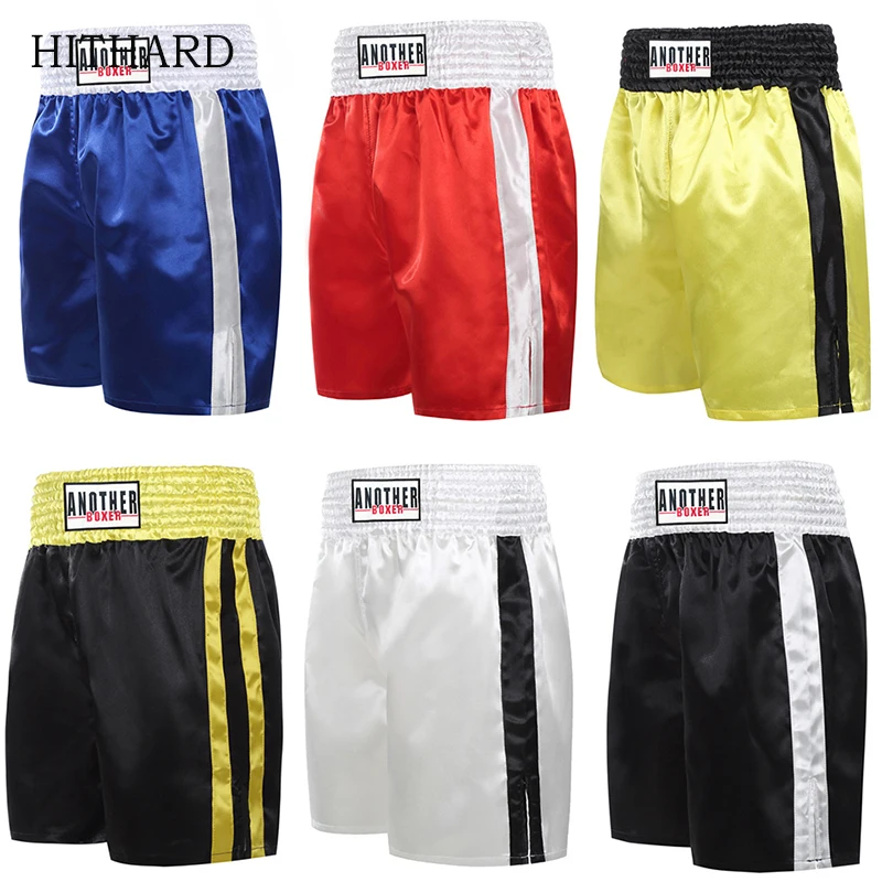 

Boxing Shorts Plain Muay Thai Shorts Men Women Lightweight Martial Arts MMA Training Match Clothes Satin Fight Kickboxing Pants