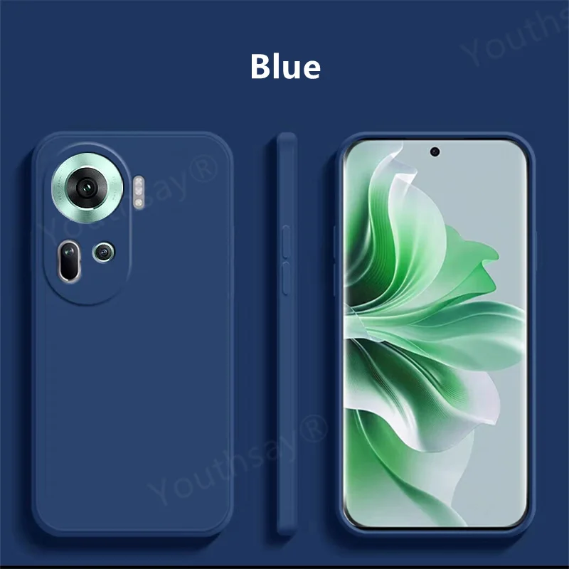 For OPPO Reno 11 5G Liquid Silicone Case For OPPO Reno 11 Pro Cover Funda Coque Soft TPU Phone Back Case For OPPO Reno 11