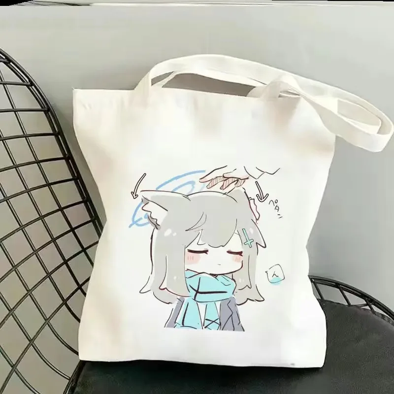 

Blue Archive Canvas Tote Bag Cute Cartoon Women Casual Large Capacity Commuter Handheld Shopping handbag Outdoor Shoulder Bag