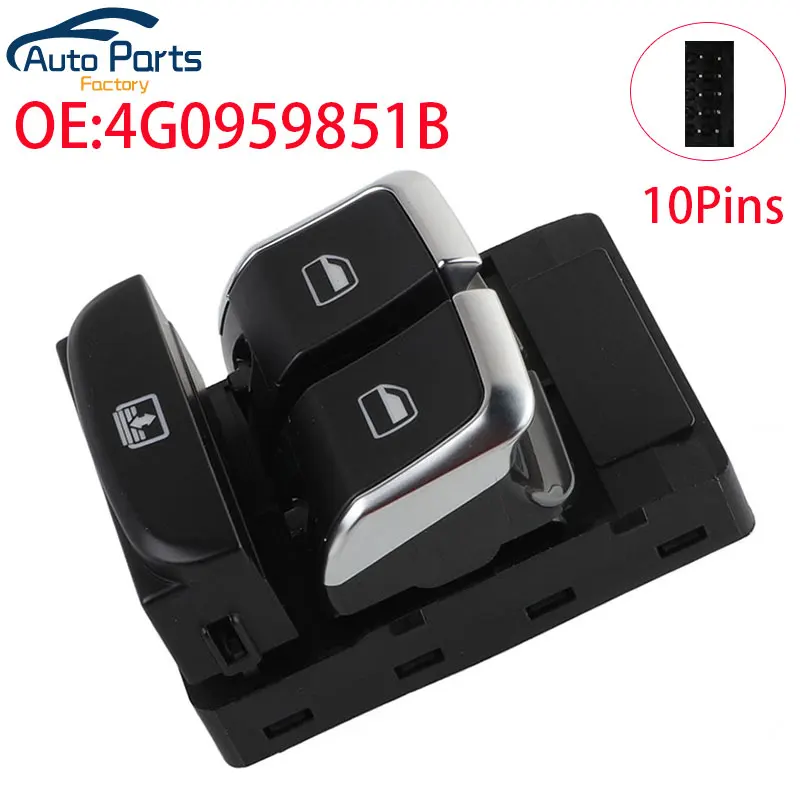 New Power Window Switch Button For Audi A6 C7 2012-2019 4G0959851B