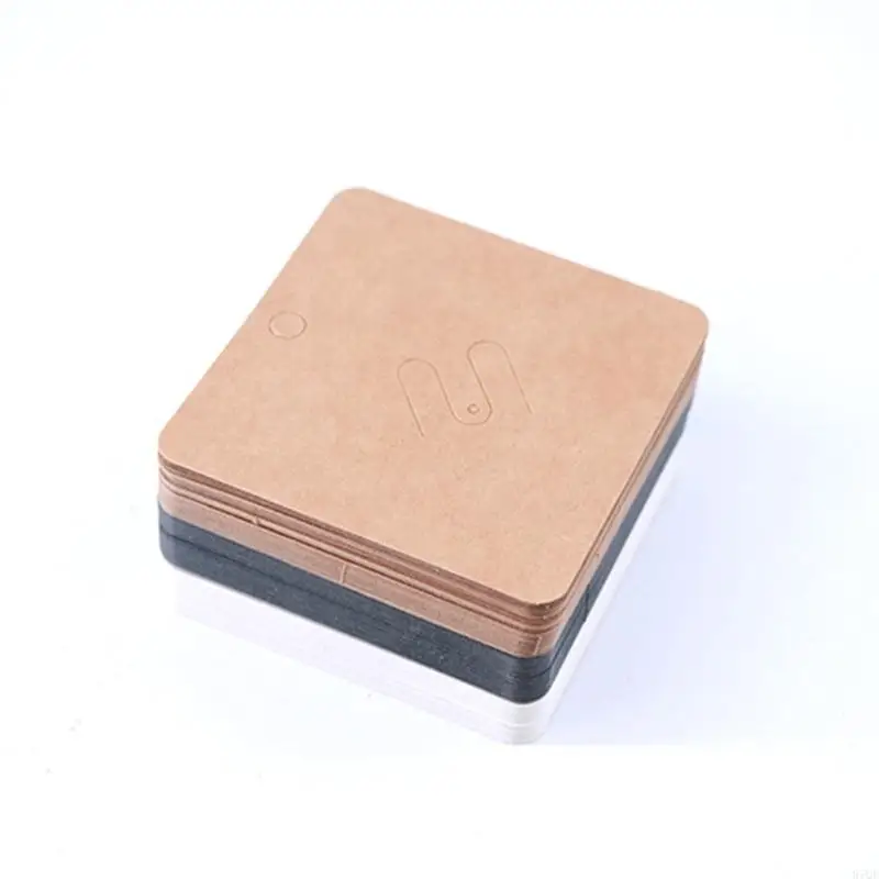 

97QE 100Pcs/lot Brooches Display Card Blank Kraft Paper-Tag Jewelry Packaging Card