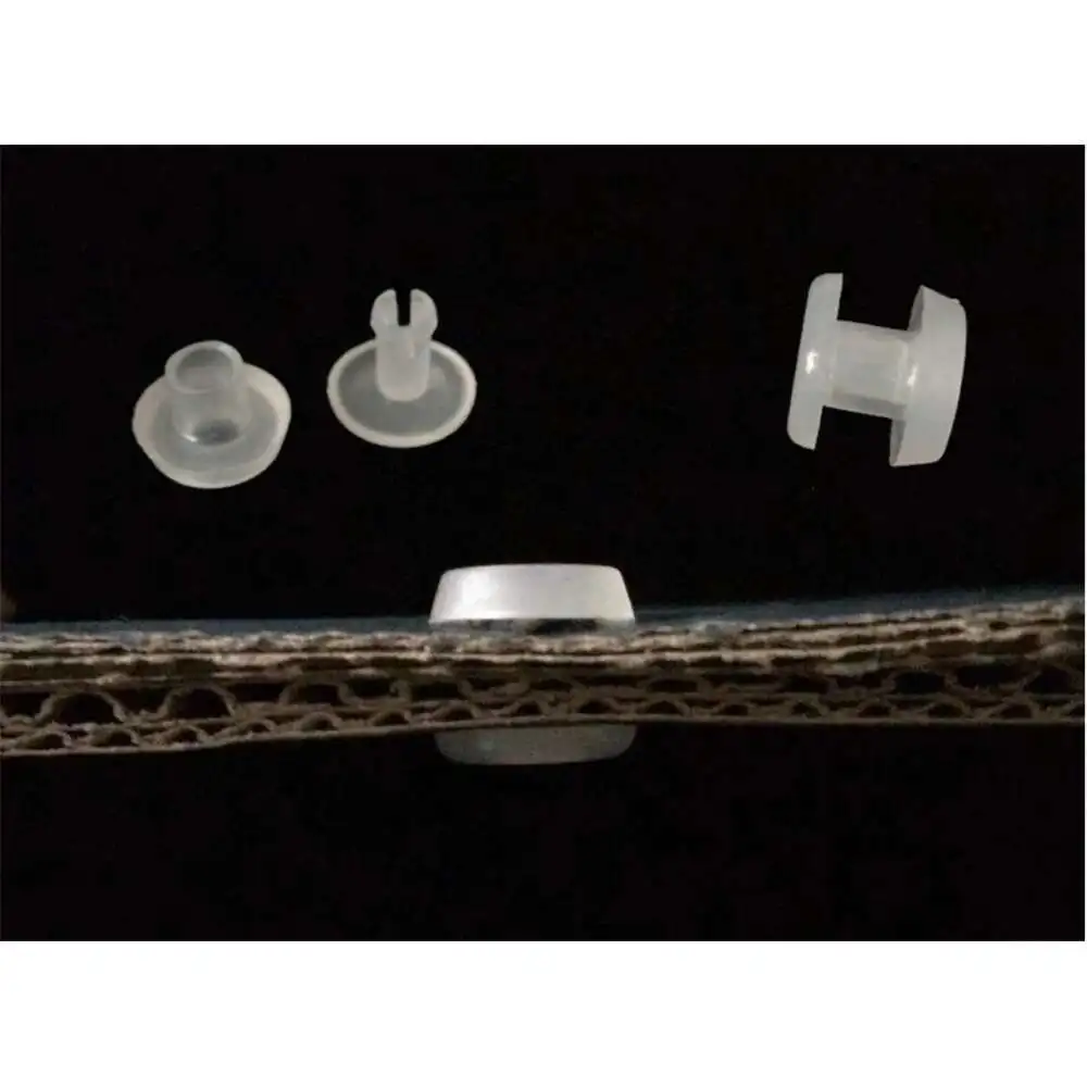 100pcs Plastic Snap Injection Molding Transparent Belt Inverted Button Nut Fastening 5mm Thick And Fine Diameter Screw