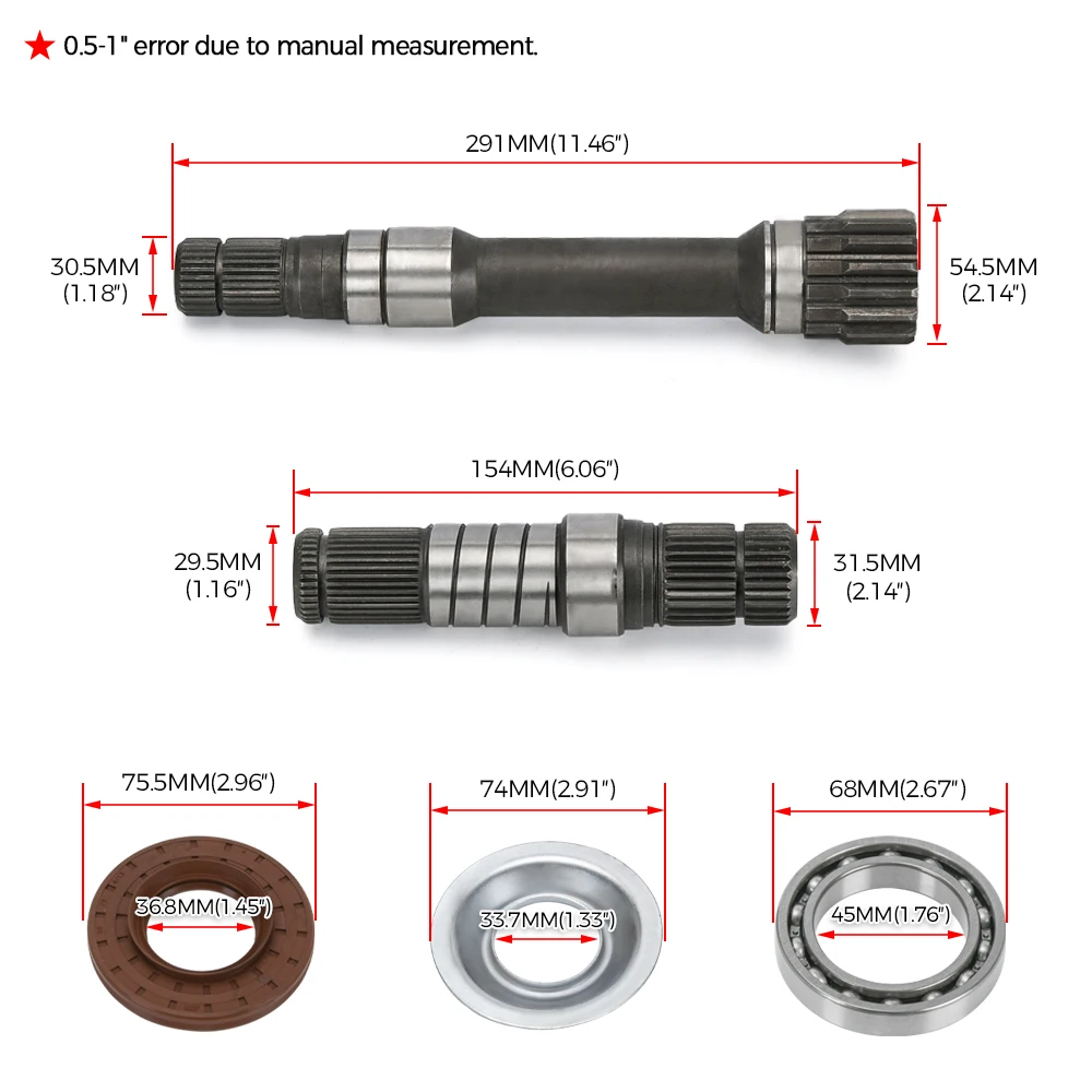 Right Front Differential Axle Intermediate Shaft Kit For 12-21 Dodge Ram 1500 3.0L 4.7L V8 68257420AF/ 68257421AF/ 68257422AF