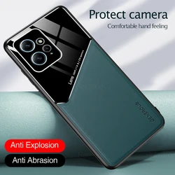 Custodia in pelle antiurto per fotocamera per Xiaomi Redmi Note 12 4G Note12 Pro Plus Turbo 5G 12Pro 12S 12R copertura per paraurti con supporto magnetico per auto