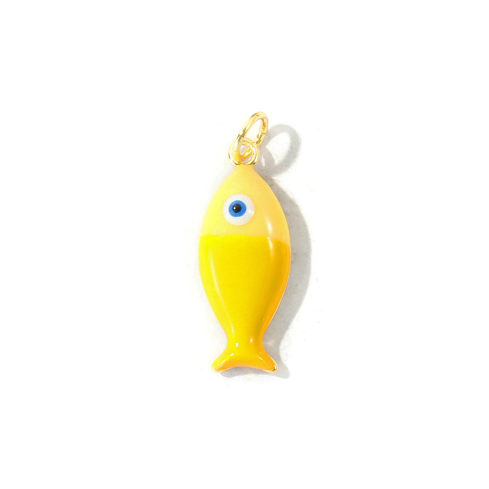 2 Stück bunte Emaille-Ozeanfisch-Anhänger, 18 Karat vergoldete Messing-Anhänger für die Herstellung von DIY-Halsketten, Armbändern und Schmuck, 24 x 8 mm. – Detail 8