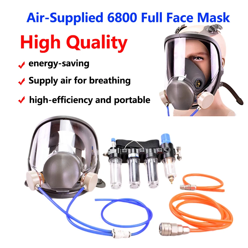 High Quality 6800 Air-Supply Full-Face Mask Gas 4in1 Industrial Respirator System Mask multifunctional Respirator