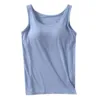 4640-bdf8e0.jpg Womens Tank Tops With Built In Bras 2024 Summer Casual Crew Neck Sleeveless Camisole Plus Size Solid Color Tops For Women