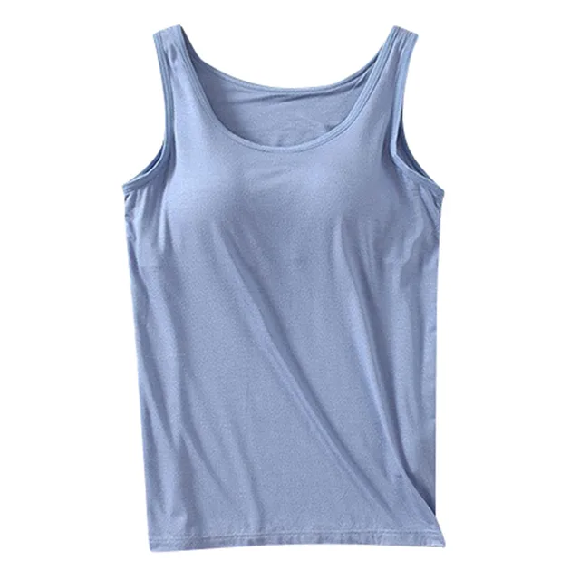 4640-bdf8e0.jpg Womens Tank Tops With Built In Bras 2024 Summer Casual Crew Neck Sleeveless Camisole Plus Size Solid Color Tops For Women