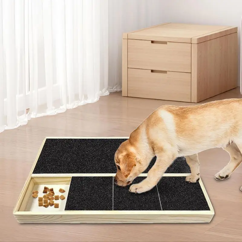 Dog Scratch Pad For Nails Scratching Dog Paw Square Sandpaper Pad With Treat Box Nail Grinder Scratcher Scratching Board For