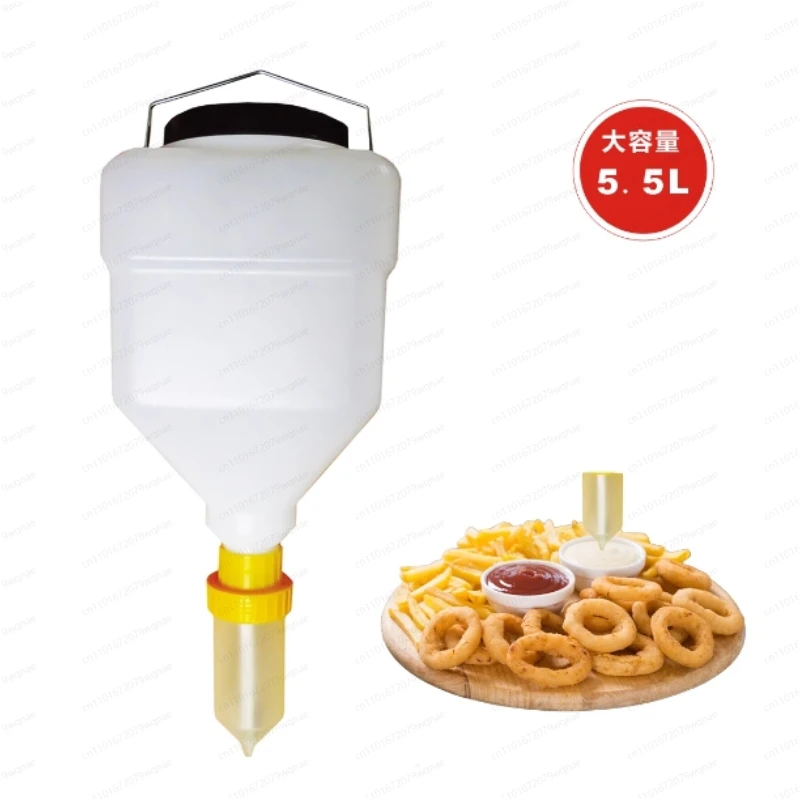 5.5L Commercial Squeeze Bottle with Wide Mouth, Food Safe Sauce Dressing Dispenser, Easy Fill Clean for Kitchen