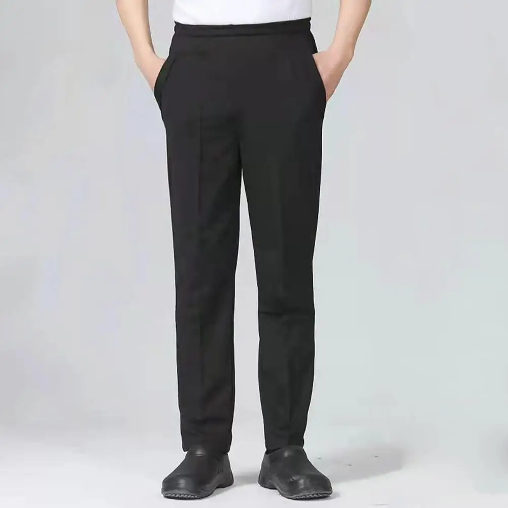 Loose Fit Trousers Comfortable Unisex Chef Pants with Elastic Waist Breathable Fabric for Restaurant Service Kitchen Uniforms