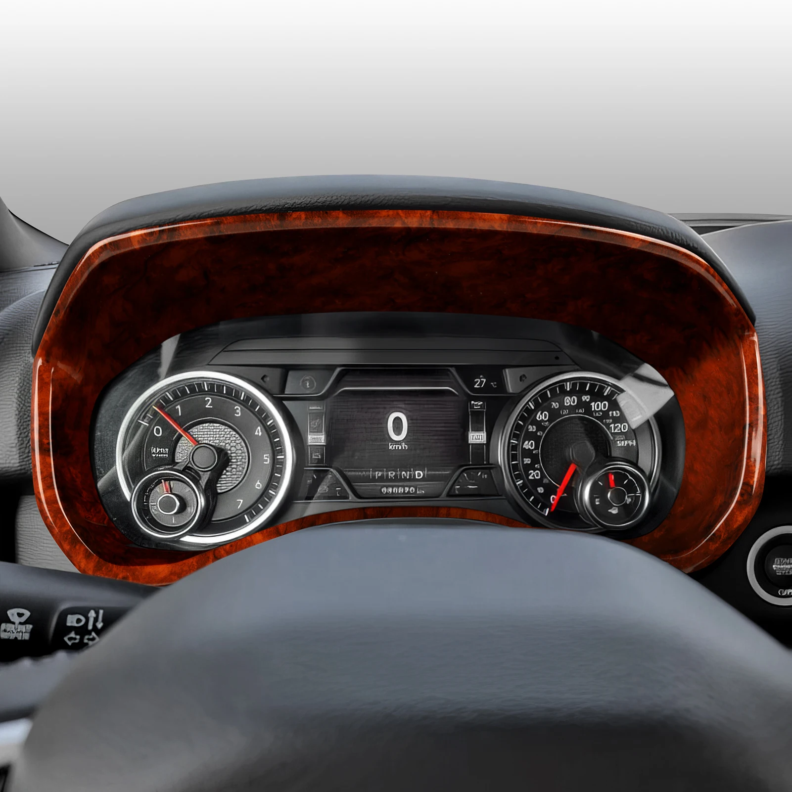 For Dodge RAM 1500 2500 3500 2019-2026.Car Dashboard Speed ​​Display Panel.Wood Grain Interior Sticker ABS Trim Accessories. - view 3