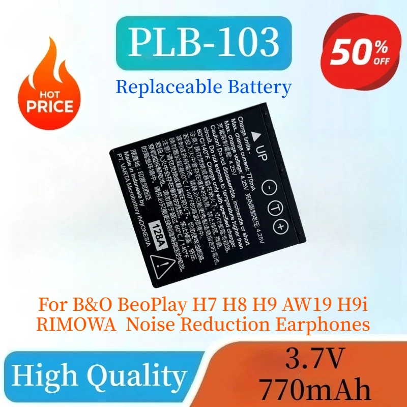 

New 3.7V 770mAh PLB-103 Li-ion Battery For B&O BeoPlay H7 H8 H9 AW19 H9i RIMOWA Wireless Noise Reduction Earphones High Quality