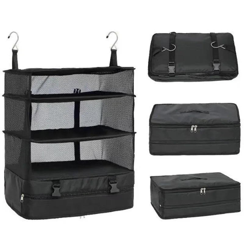 

Travel Storage Bag Portable Clothes Hanging Organizers Foldable Hanging Clothing Bag Clothes Storage Rack Holder Suitcase Shelve