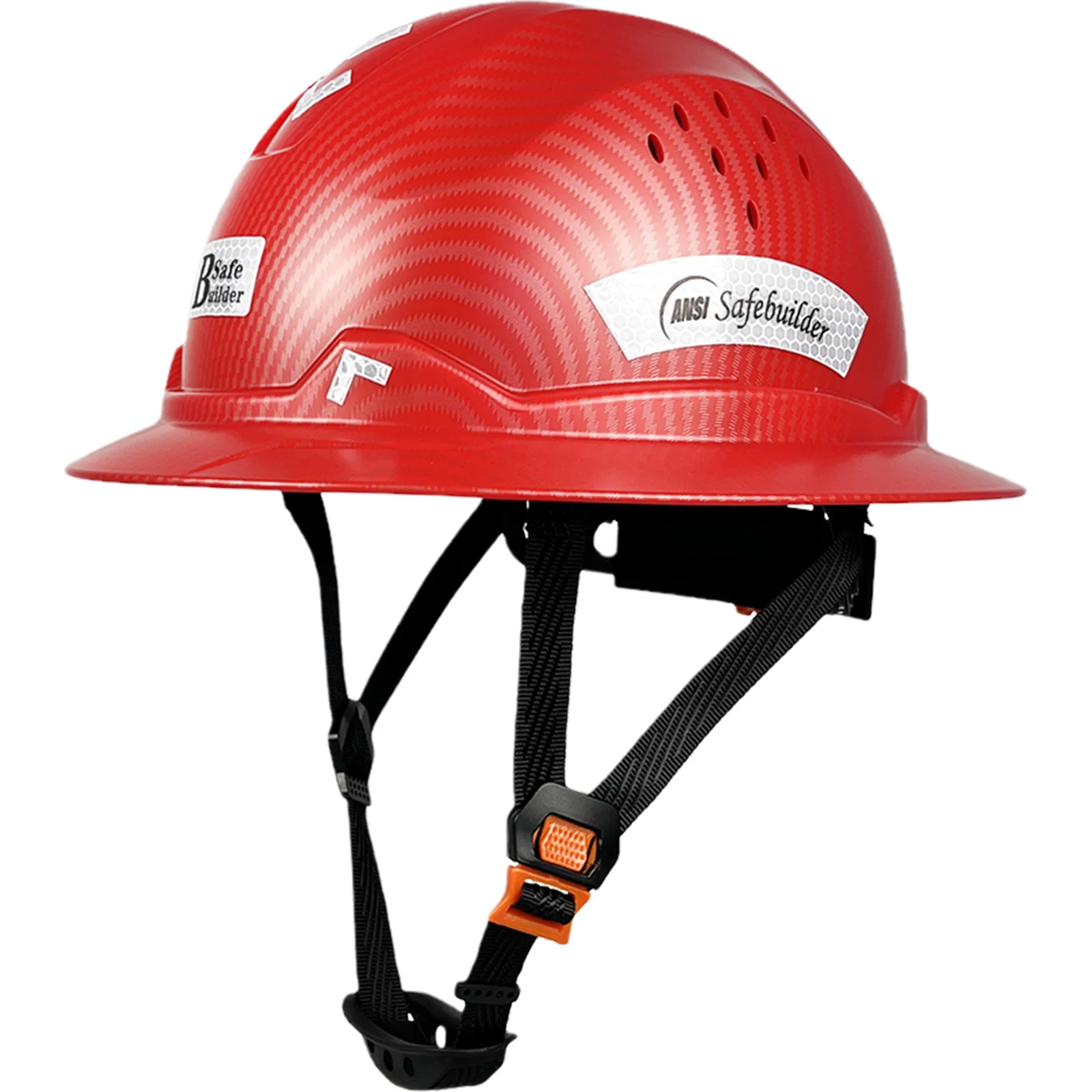 New Full Brim Hard Hat For Engineer Reflective Industrial Construction Safety Helmet Hard Hat Suspension HDPE 6 Point Adjustable