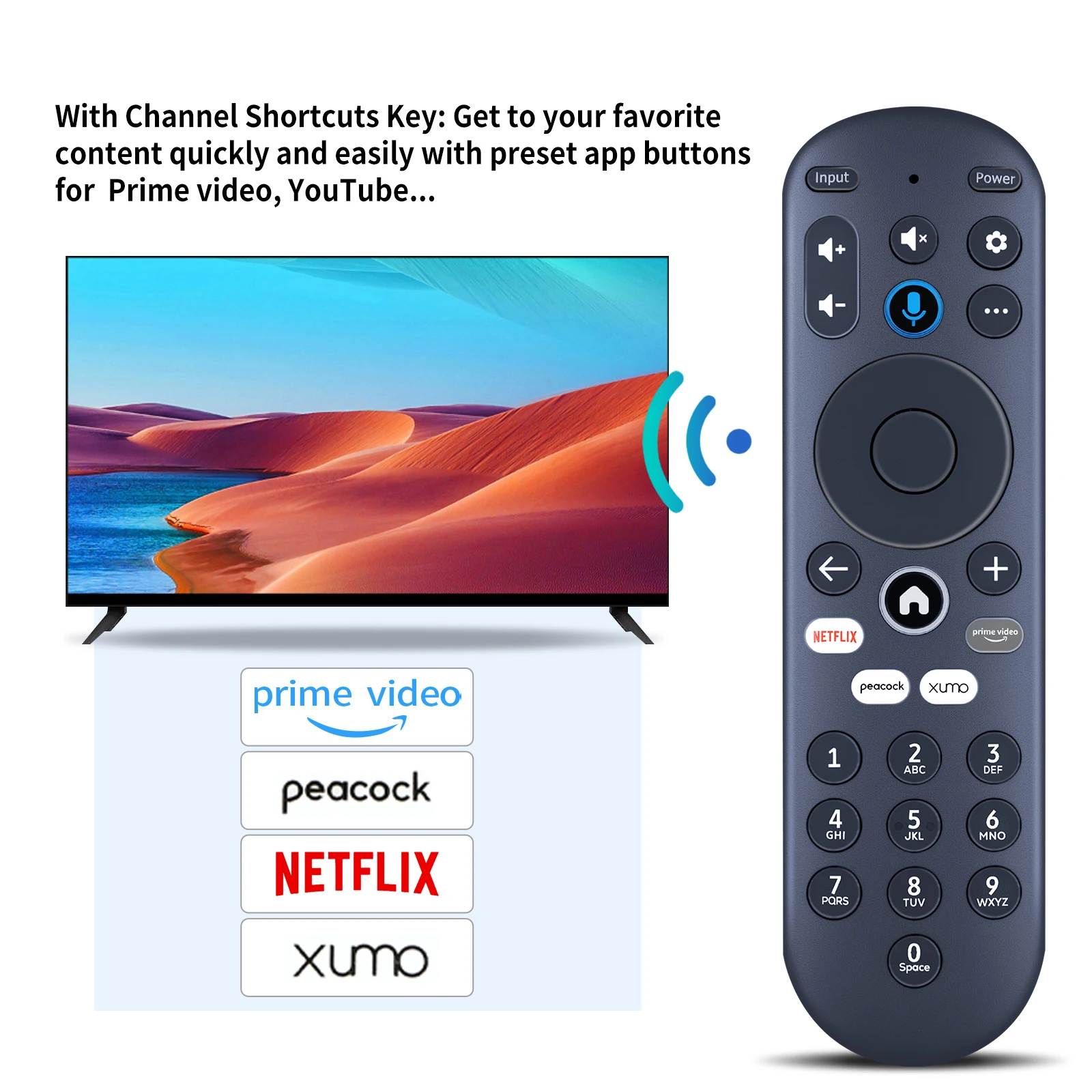 Telecomando vocale per Element Electronics 65" 4K UHD HDR Smart Xumo TV E500AC65C streaming box