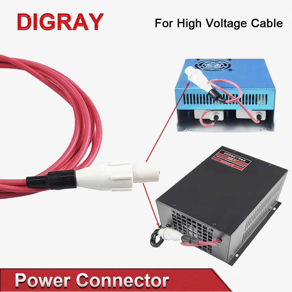 DIGRAY Electrical Adapter Laser Power Connector For CO2 Laser Tube High Voltage Cable