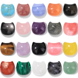 14x16mm Natural Stone Cat Shape Carved Beads Multicolor Gem Quartzs Beads For Jewelry Making DIY Bracelet Necklace Accessories