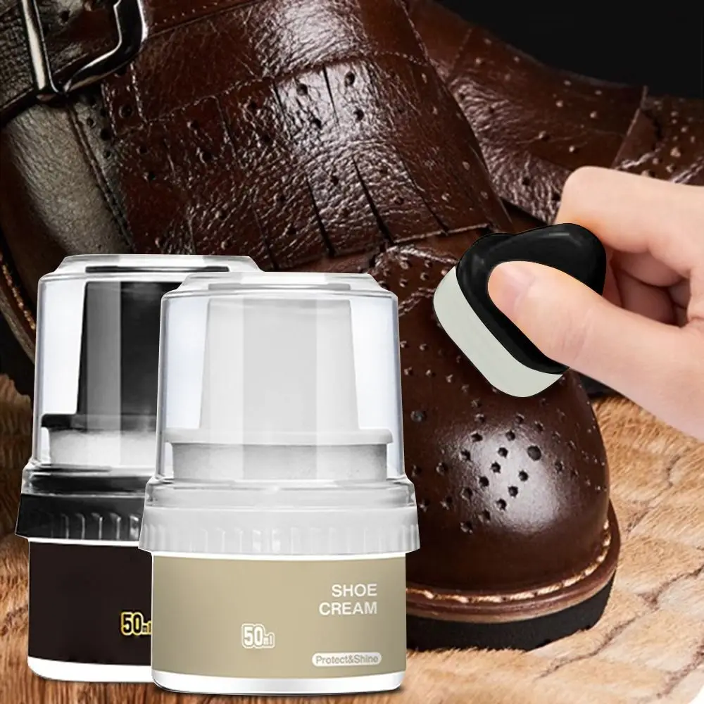 Nursing Shoe Polish Leather Protective Protein with Sponge Applicator Leather Repair Cream Decontamination Brightening