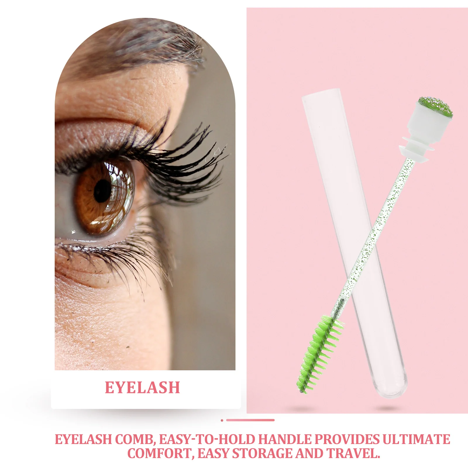 10 Stuks Wimper Kam Glad Glide Gemakkelijk Hold Handvat Voor Natuurlijke Mascara Afwerking Draagbare Lash Brow Kam Schoonheid Wimper Applicator