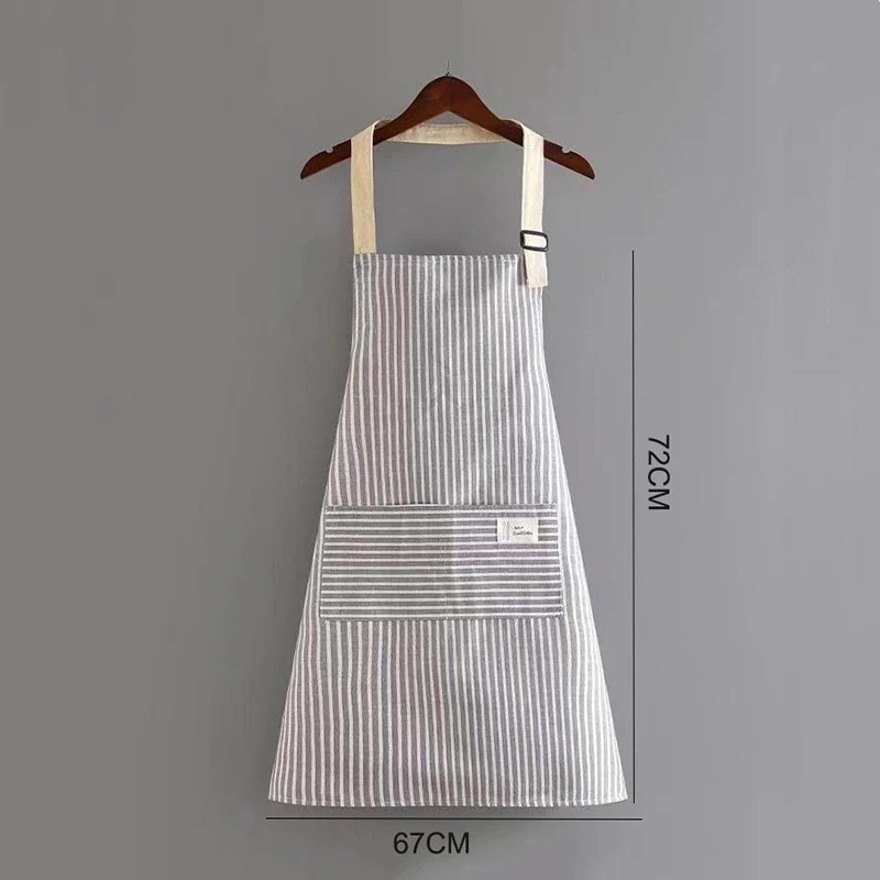 Japanese Style Adjustable Bib Apron with Pockets Cooking Kitchen Aprons for Women Men Chef Apron